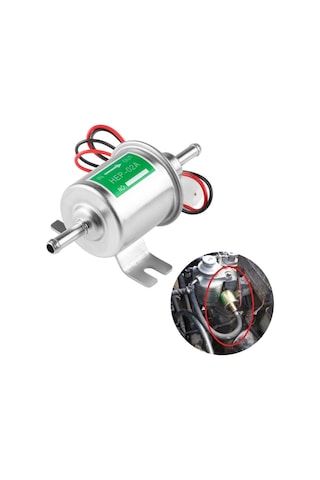 Sones Hep-02a Universal Araç 12v Yakıt Pompası Inline Düşük Basınçlı Elektrikli Yakıt Pompası Gümüş