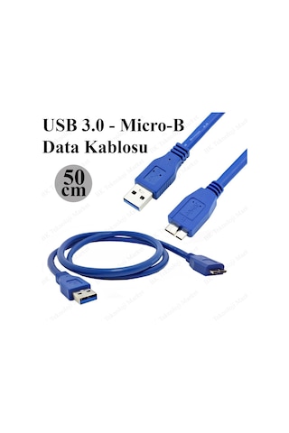 Harici Hdd Sdd Sabit Sürücü Için Usb 3.0 - Micro-B Veri Kablosu