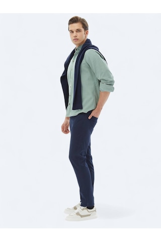Kip Mint Fitilli Regular Fit Dokuma Kadife Casual %100 Pamuk Gömlek Mint