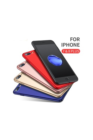 Apple Uyumlu iPhone 8 Plus Ince Mat Kaliteli Kilif 275179558 - Kampanya-Renk / Cam Ekran Koruyucu (+15 Tl)-Lacivert