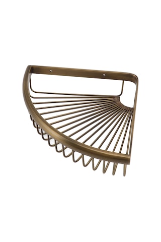 Hangfox Banyo Köşe Rafı, Bronz Antik拉丝, Tek Katlı Depolama Sepeti, Duvar Montajlı, Dayanıklı Malzeme, Shampoo Ve Sabun İçin Diğer