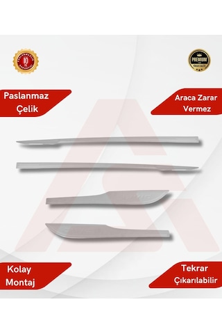 Honda Civic Fc5 2016 Sonrası Yan Kapı Çıtası Krom Yazılı 4 Prç. P.çelik