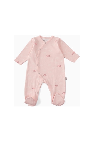 Boumini Pamuklu 2'li Bebek Patikli Tulum Desenli Pembe Pembe