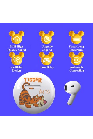 Jeemson Disney Lk02 Kulak İçi Bluetooth 5.1 Kulaklıkları - Hıfı Ses Kalitesi, Spor İçin, Type-c Şarj Kutusu, Pembe Mickey