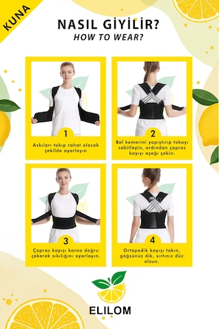 Dik Duruş Korsesi - Unisex, Çapraz Bantlı, Sırt Ve Omuz Desteği, Omurga Ve Bel Destekli Kuna