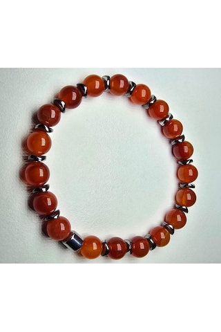 Carnelian Akik Bileklik 8 Mm Açık Kırmızı Carnelian Akik Bileklik 8 Mm Açık Kırmızı