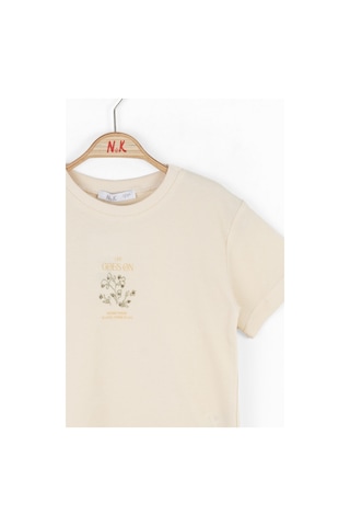 Xo Kids Kız Çocuk Tişört 4-8 Yaş 38511 Krem - Yeşil