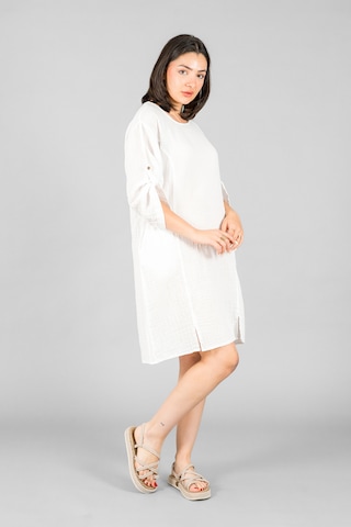 Asc Sun Midi Boy Elbise Beyaz