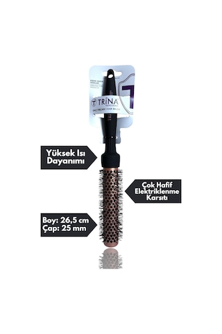 Trina Diva Yuvarlak Termal Fön Fırçası 25mm Çap 04