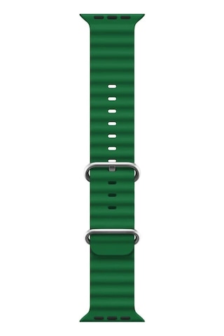 Microsonic Apple Uyumlu Watch Series 7 41mm Kordon Ocean Band Yeşil