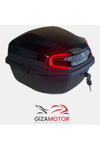Işıklı + Sırt Dayamalı 33 Litre Motosiklet Çantası Siyah