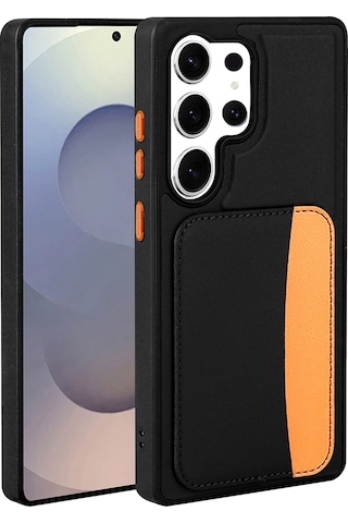 Galaxy Uyumlu S25 Ultra Kılıf Kartlıklı Zore X-kart Silikon Kapak - Siyah Siyah