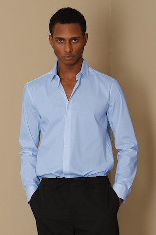 Lufian Austın Erkek Klasik Gömlek Slim Fit Mavi 111010514100300 Mavi