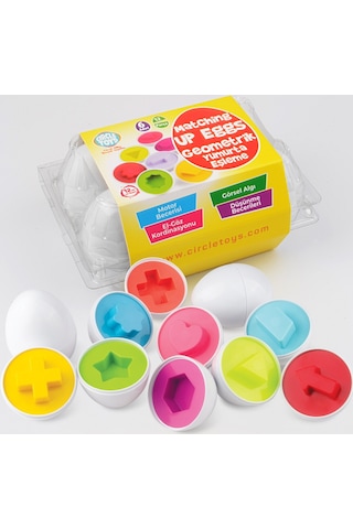 Circle Toys Geometrik Çocuk Eğitici 6’lı Yumurta Eşleme Oyunu