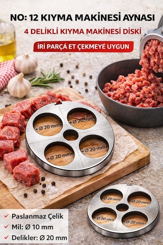 Kıyma Makinesi Kuşbaşı Aynası No 12 / 20 Mm Süzgeç
