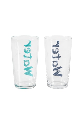 Mudo Home Water Bardak 570 Ml 2'li Set -mavi&turkuaz Şeffaf