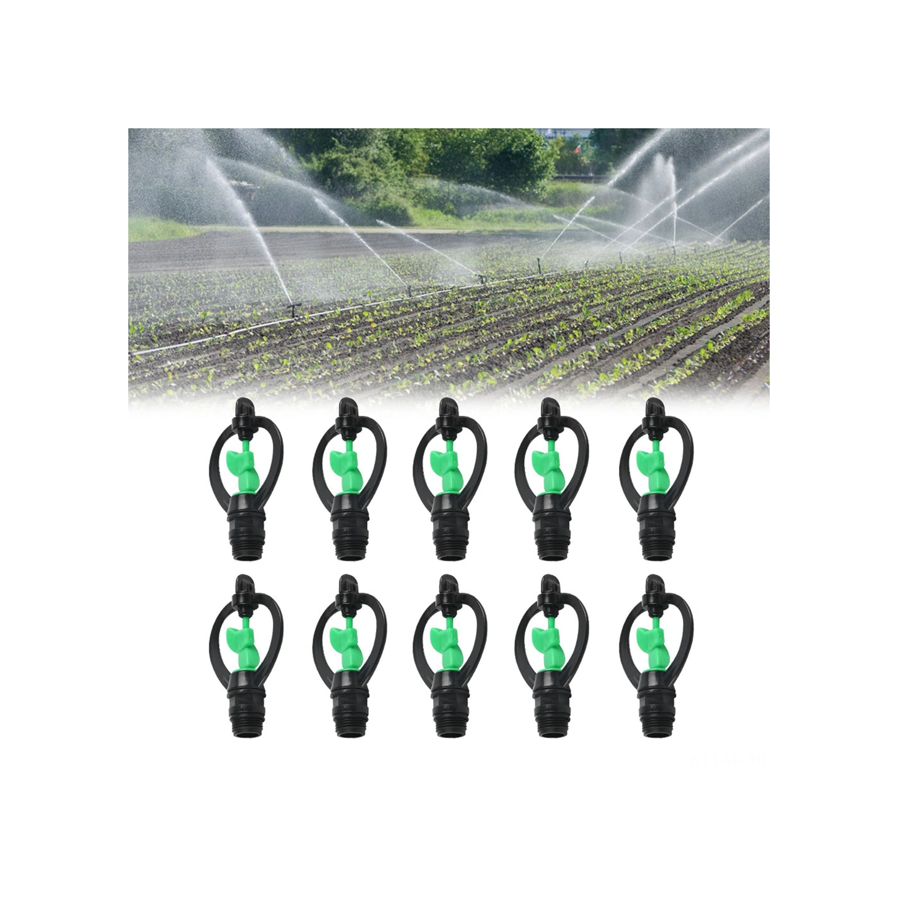 Vkemall 10 Adet Plastik 4'lü Kanatlı Sulama Başlığı - Bahçe, Tarım Ve Seralar İçin Yağmurlu Sprey Fonksiyonu