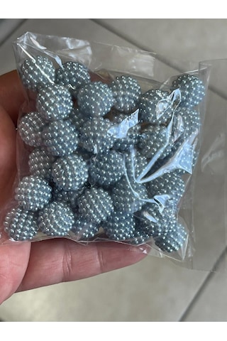 Delikli Inci Boncuk Mavi Renk1 Paket 50 Adet 1cm