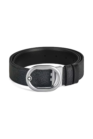 Montblanc Sartorial Lovale 35 Mm Çift Taraflı Deri Kemer 221025 Lacivert