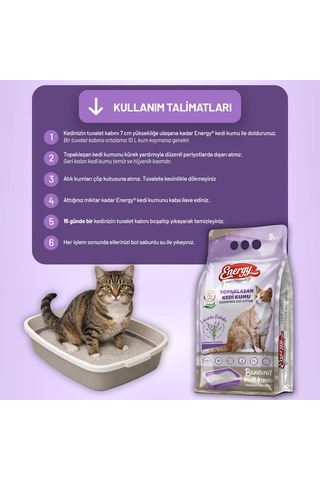 Kedi Kumu Lavanta Kokulu 5 Lt - 2 Adet
