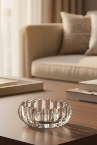 Modern Tasarım Şeffaf Cam Küllük Kül Tablası 12 Cm
