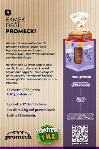 Yüksek Proteinli Çok Tahıllı Protost Ekmek 365 Gr