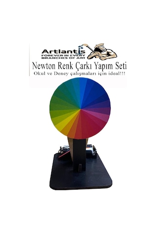 Newton Renk Çarkı Yapım Seti 1 Adet 12x7x10 Cm Fen Bilimleri Deney Setleri Okul Sınıf Nevton Çarkı