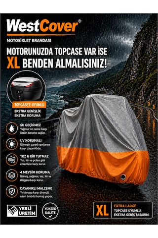Yamaha Tracer 9 Gt Gri-turuncu Parç. Motosiklet Branda Su-toz Geçirmez Motor Örtü