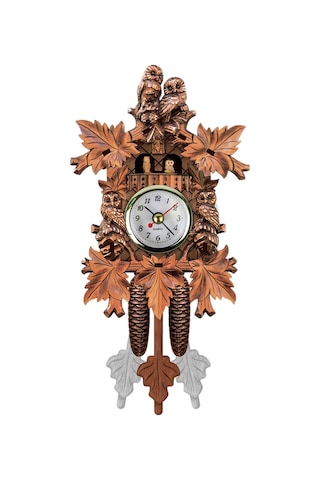 Teltree Özel Tasarım Gugu Saati, Retro Ahşap Duvar Saati, Dıy Orta Boy, 4 Farklı Stil, Oturma Odası Dekoru Çok Renki