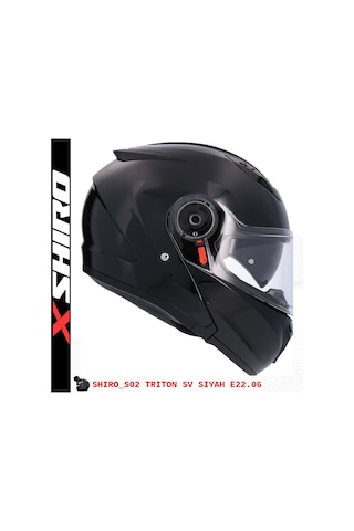 Shiro Flip Up Triton M.C Motosiklet Kaskı Mat Siyah