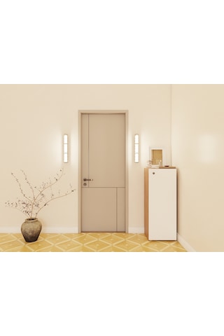 1 Kapaklı Çok Amaçlı Marbella Kiraz Renk Dolap Kahverengi - Beyaz