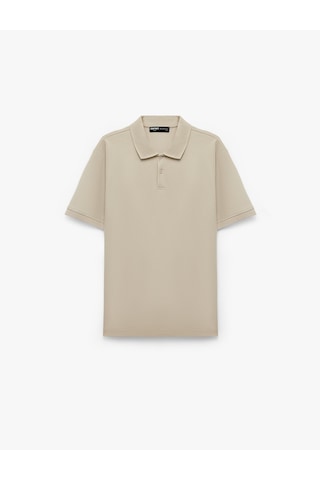 Koton Pamuklu Regular Fit Kısa Kollu Düğmeli Polo Yaka Tişört Bej 6sam10290mk Ekru