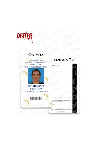 Dexter Morgan Kimlik Kartı Kaliteli Baskı Pvc Kart + Boyun Askılığı + Şeffaf Su Geçirmez Kartlık