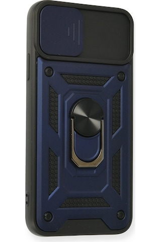 Newface - 222 - iPhone Uyumlu 11 Pro Max Kılıf Pars Lens Yüzüklü Silikon - Csmo-tex - - Lacivert