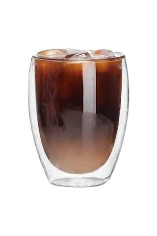 Çift Katmanlı Cam Bardak 350 Ml Şeffaf