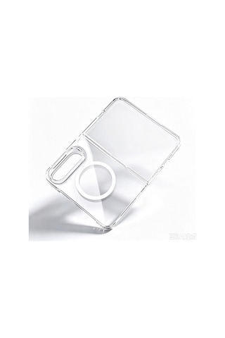 Apple iPhone Uyumlu  Uyumlu Duo Kılıf Zore M-safe Şarj Özellikli Şeffaf Kamera Çerçeveli Porto Kapak