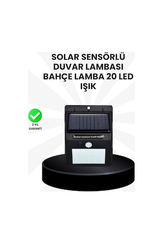 Su Geçirmez Ip65 20 Led Solar Sensörlü Bahçe Veranda Aydınlatma