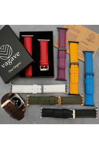 Vagave Apple Uyumlu  Watch Deri Kordon 38 40 41 42 44 45 MM (498114259)