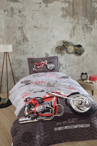 Clasy Ranforce Yatak Örtüsü Tek Kişilik Street King V1 Gri