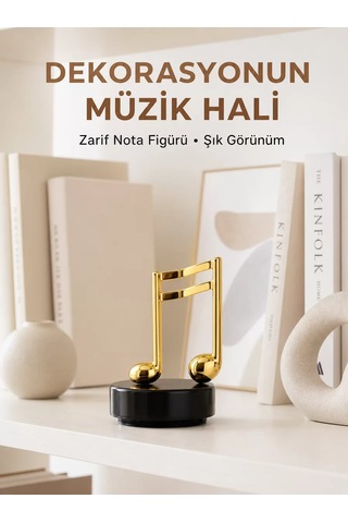 Northcity Altın Nota Figürlü Müzik Kutusu - Yeni Nesil Dekoratif Ve Estetik