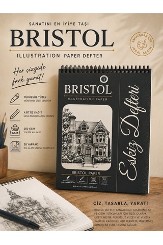 Dreamart Galery Bristol Çizim Defteri Illustration Paper 250 Gsm 20 Yaprak Profesyonel Eskiz Ve İllüstrasyon Defteri-a5