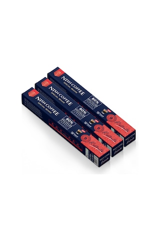 Nish Coffee Kapsül Kahve 10 Ristretto 3'lü Set Nespresso Uyumlu -30 Adet Kapsül Kahve