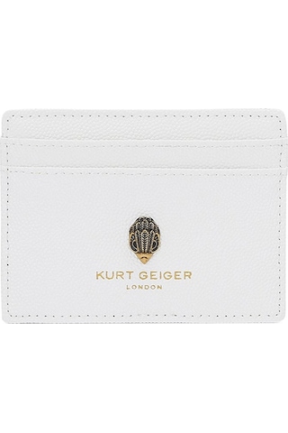 Kurt Geiger Shoreditch Deri Kartlık 10x7 Cm, Ince Ve Şık Tasarımlı 4 Kart Gözlü Model Beyaz