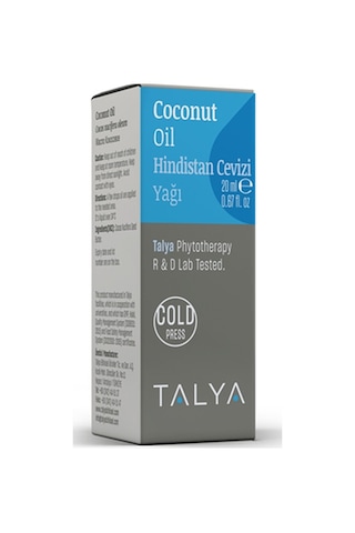 Talya Soğuk Sıkım %100 Saf ve Doğal Nemlendirici ve Besleyici Hindistan Cevizi Yağı 20 ML