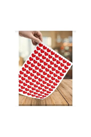 220 Adet 2 Cm Yapışkanlı Kalp Şekilli Kırmızı Sticker Etiket Hediye Paketleme Parti Hediyeleri Abanoz