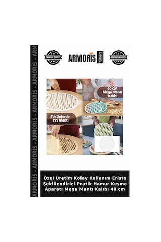 Özel Üretim Kolay Kullanım Erişte Şekillendirici Pratik Hamur Kesme Aparatı Mega Mantı Kalıbı 40 Cm Diğer
