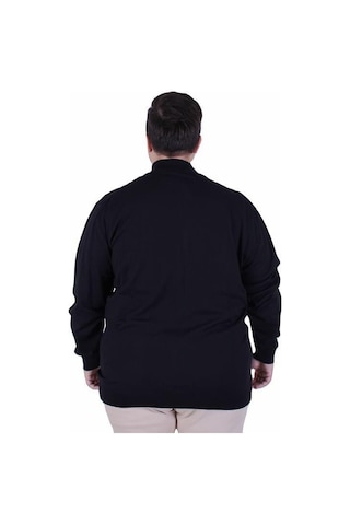 Starbattal Erkek Büyük Beden Fermuarlı Hırka 23754 Sıyah Siyah