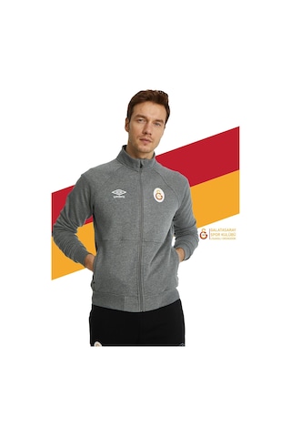 Gsstore Galatasaray Lisanslı Dik Yaka Fermuarlı Gri Sweat Gs Aslan Baskılı Hediyelik Ahşap Kutulu Gri