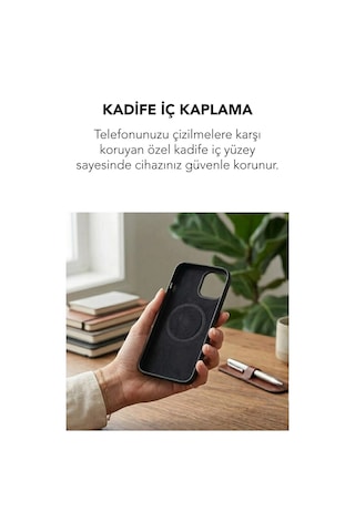Apple İphone 15 Pro Max Uyumlu Magsafe Lansman Silikon Kılıf Siyah