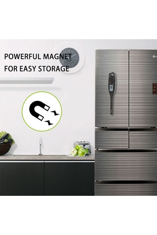 Jeemson Dijital 304 Paslanmaz Çelik İç Pili Ipx6 Su Geçirmez 4 Saniye Hızlı Ölçüm Magnetlı Bbq Pişirme Et Sıcaklık Ölçer Siyah Çok Renkli